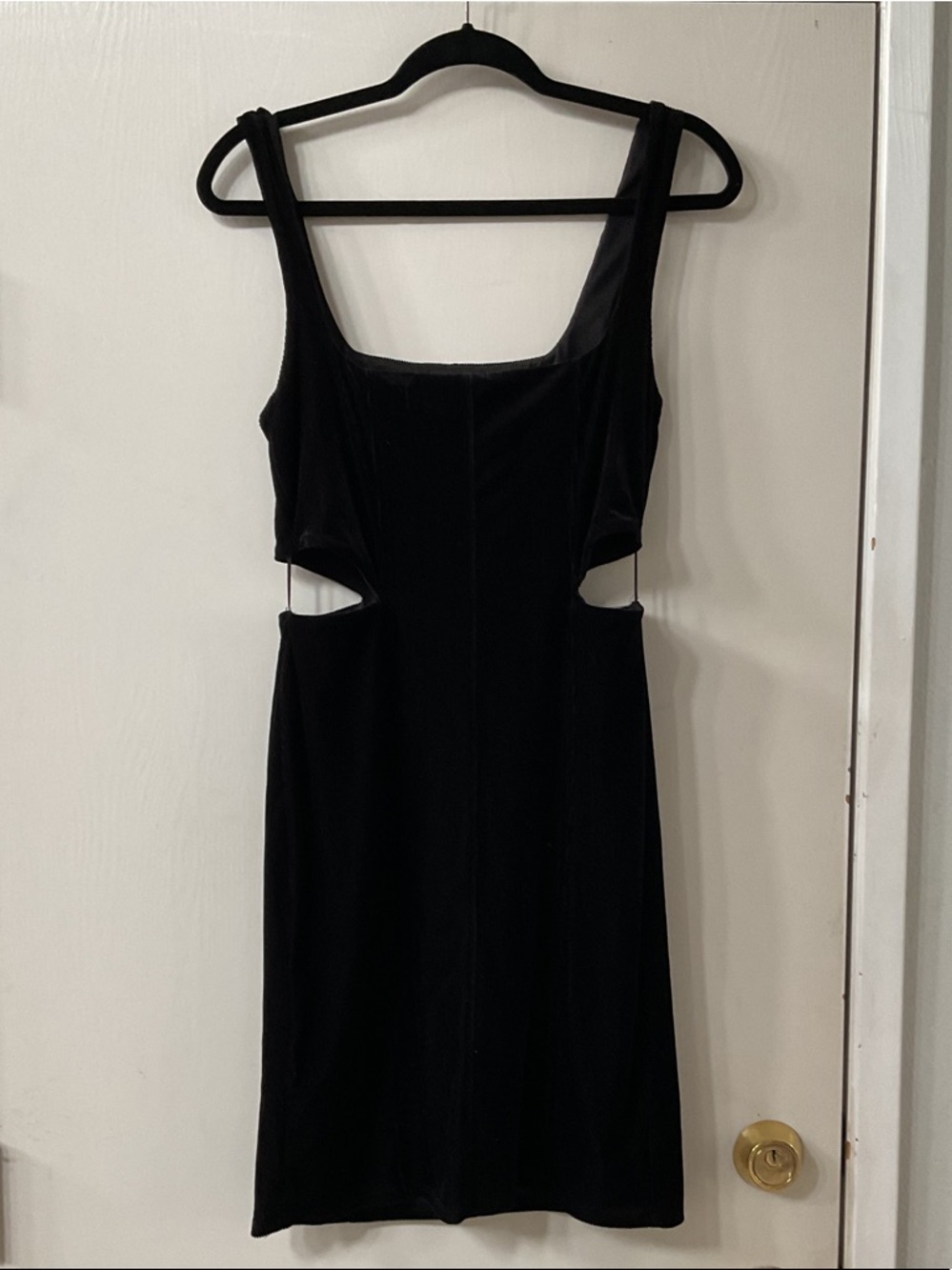 AFRM Black Cutout Velvet Mini Dress